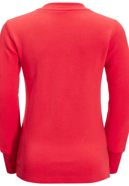 Jack Wolfskin Merk Tulp Rood Essentiële Ronde Hals K