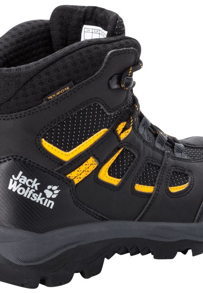 Fashion Jack Wolfskin Zwart-potig Geel Vojo Texapore Mid K