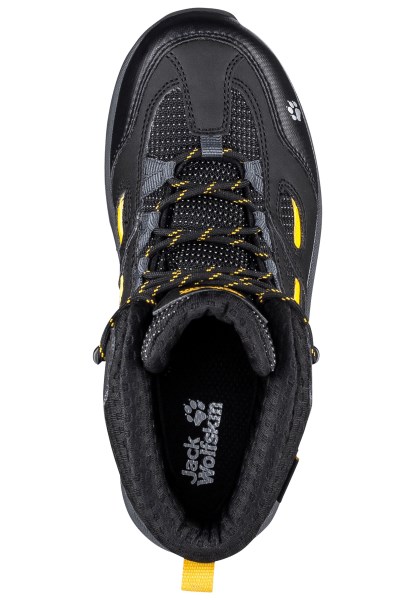 Fashion Jack Wolfskin Zwart-potig Geel Vojo Texapore Mid K