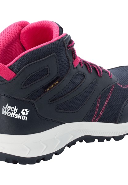 Fashion Woodland Texapore Mid K Jack Wolfskin Nachtblauw-roze