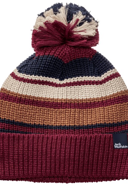 Pompon Beanie Kids Origin Jack Wolfskin Dark Ruby