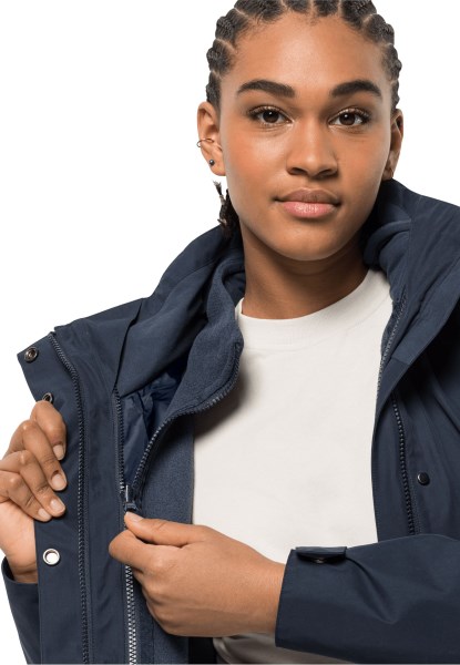 Nachtblauwe Ottawa Jas Jack Wolfskin Heet