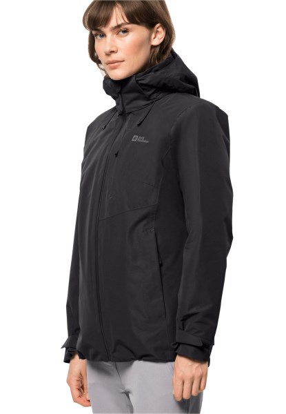Bergland 3in1 Jack W Jack Wolfskin Merken Zwart