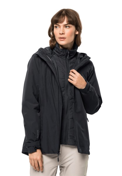 Jack Wolfskin Zwart Glaabach 3in1 Jack W Collectie