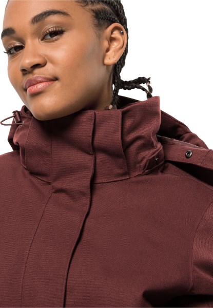 Skins Wind Parka W Cordovan Red Jack Wolfskin Mode
