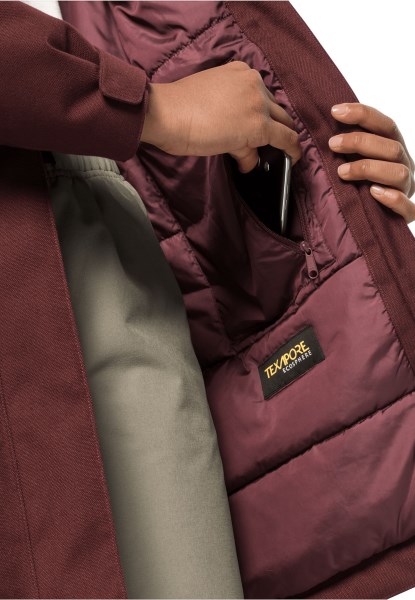 Skins Wind Parka W Cordovan Red Jack Wolfskin Mode
