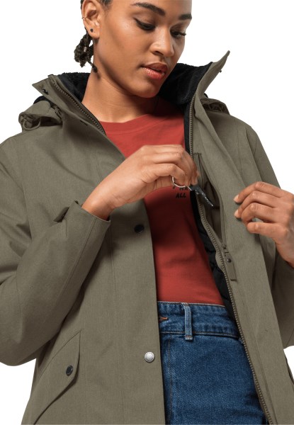 Jack Wolfskin Brand Park Avenue Jas Dusty Olijf
