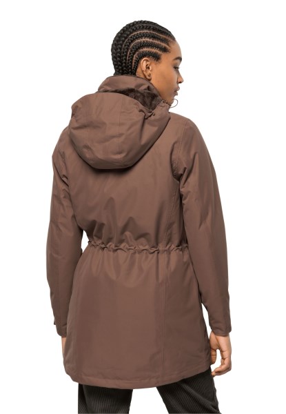 Hazelnootbruine Madison Avenue Jas Origins Jack Wolfskin