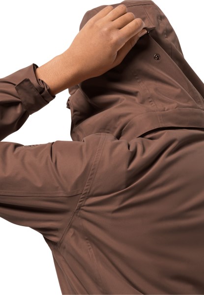 Hazelnootbruine Madison Avenue Jas Origins Jack Wolfskin