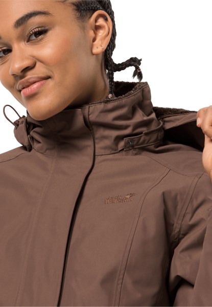 Hazelnootbruine Madison Avenue Jas Origins Jack Wolfskin