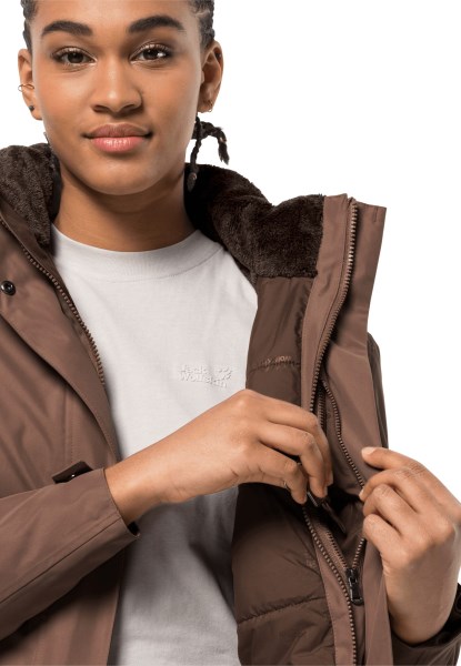 Hazelnootbruine Madison Avenue Jas Origins Jack Wolfskin