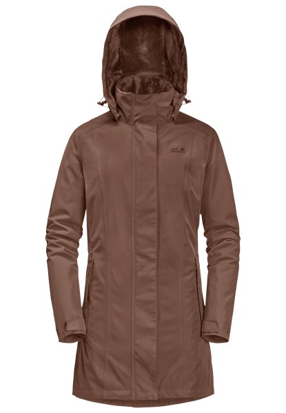 Hazelnootbruine Madison Avenue Jas Origins Jack Wolfskin
