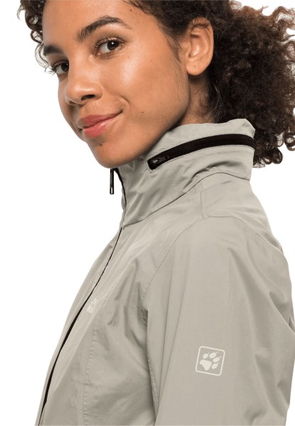 Stoffige Grijze New Norden Port Jas Met Jack Wolfskin