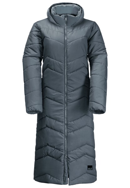 Jack Wolfskin Hete Leisteen Blauwe Kyoto Lange Jas W