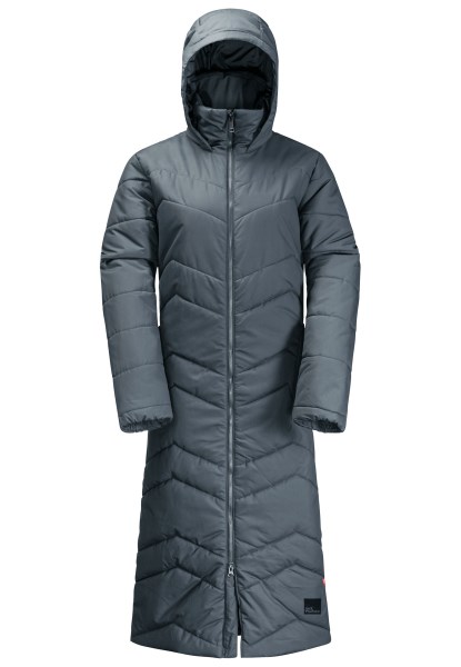 Jack Wolfskin Hete Leisteen Blauwe Kyoto Lange Jas W
