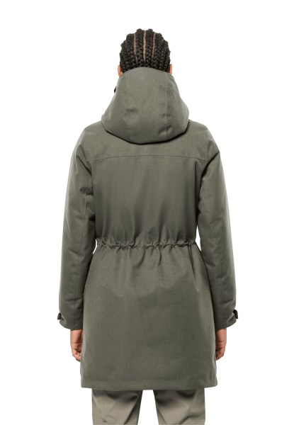 Originele Felle Wind Parka W Stoffige Olijf Jack Wolfskin