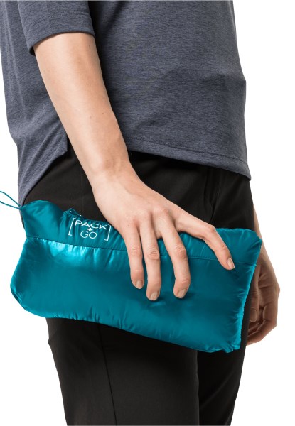 Pack & Go Donsjack Met Zoetwaterblauwe Origins Jack Wolfskin