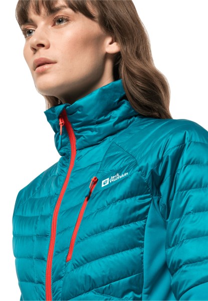 Jack Wolfskin Zoetwaterblauw Origineel Nebelhorn Dons Hybride W