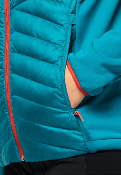Jack Wolfskin Zoetwaterblauw Origineel Nebelhorn Dons Hybride W