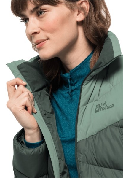 Collectie Hedge Green Jack Wolfskin Herzberg Donsjack W
