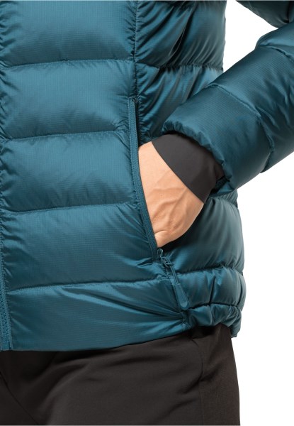 Collecties Blauwe Koraal Nebelhorn Dons Hoody Met Jack Wolfskin