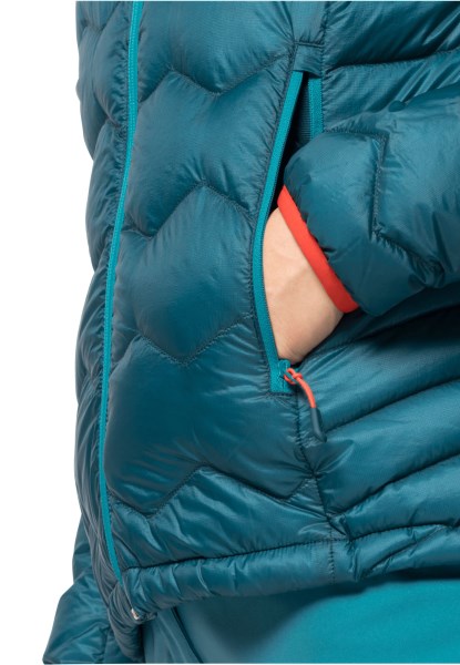 Jack Wolfskin Origin Blauw Koraal Alpspitze Dons Hoody W