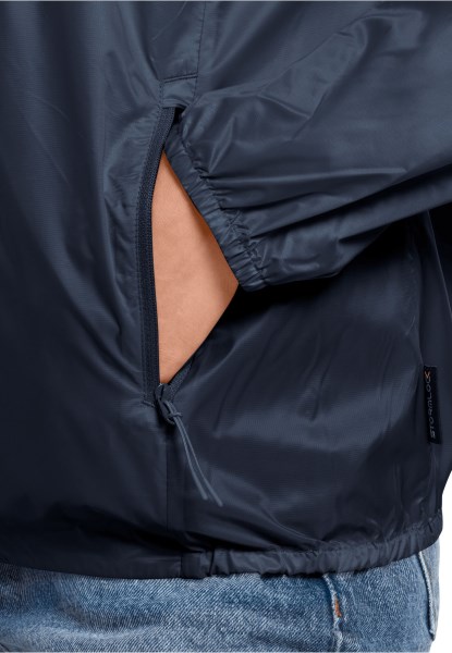 Night Blue Origins Pack & Go Windshell Met Jack Wolfskin