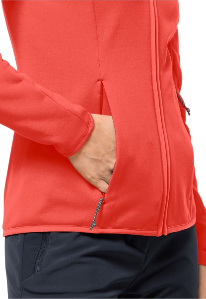 Baiselberg Hooded Fz W Hot Jack Wolfskin Hot Coral