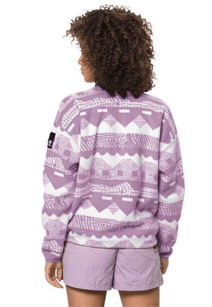 Jack Wolfskin Stoffige Lavendel Allover 365 Rebel Bedrukte Fleece W Nieuw