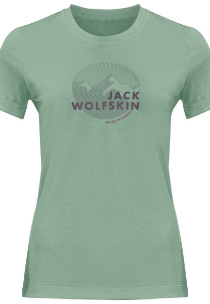 Origine Graniet Groen Jack Wolfskin Hiking S/s Graphic T W