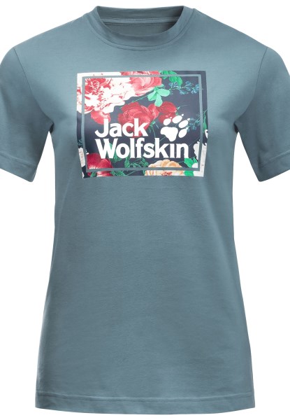 Collectie Jack Wolfskin Bloemenlogo T W Groenblauw