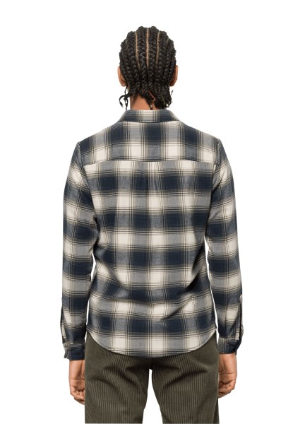 Night Blue Checks Wanderweg Shirt W Collectie Jack Wolfskin