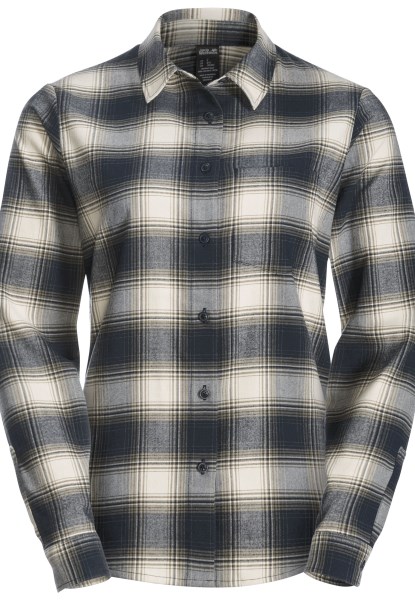Night Blue Checks Wanderweg Shirt W Collectie Jack Wolfskin