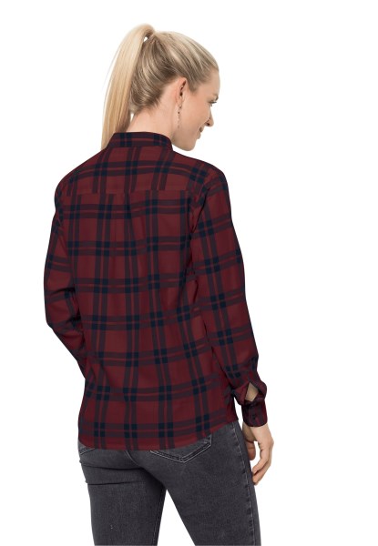 Collections Passagiershemd Met Jack Wolfskin Cordovan Rode Ruiten