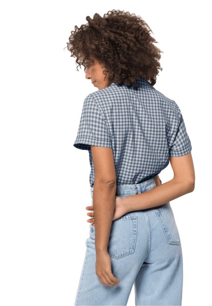 Kepler Shirt Dames Jack Wolfskin Nachtblauw Geruit Hot