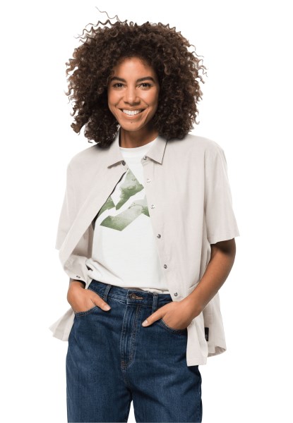 Jack Wolfskin Natuur Zomeroverhemd W Warm Katoen Wit