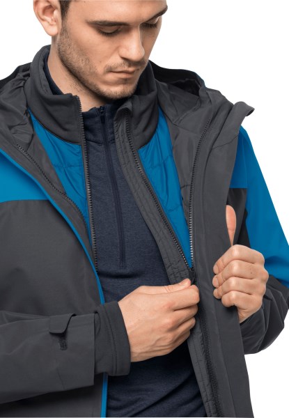 Hot Blue Pacific Jack Wolfskin Glaabach 3in1 Jas M