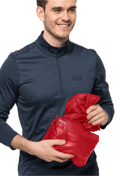 Pack & Go Down Vest M Adrenaline Red Jack Wolfskin Hot