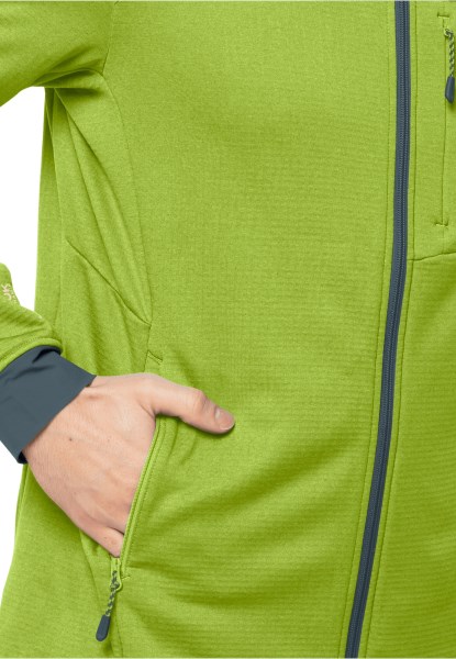 Hydro Grid Fleece Jack Wolfskin Spring Lime Merken