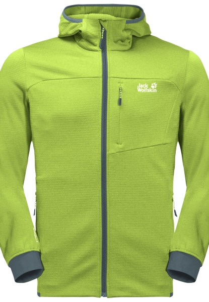 Hydro Grid Fleece Jack Wolfskin Spring Lime Merken