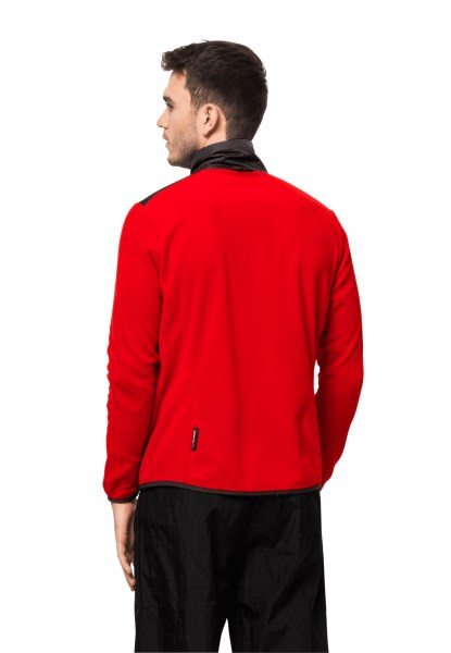 Dna Block Fleece M Adrenaline Rood Fashion Jack Wolfskin
