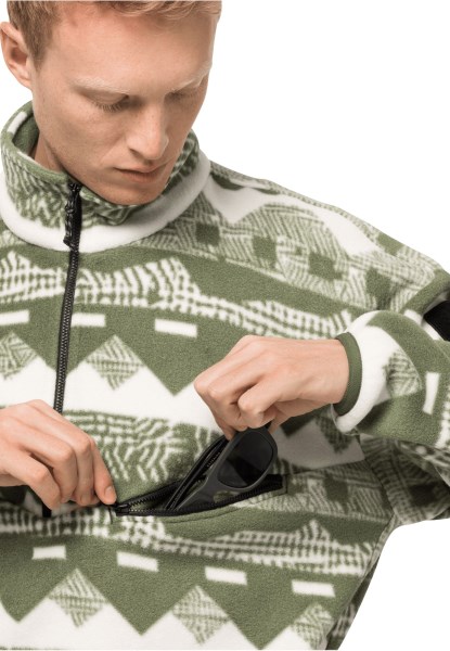 365 Rebel Bedrukte Fleece M Greenwood Allover Jack Wolfskin-collectie
