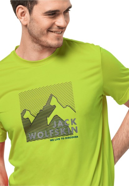 Lime Jack Wolfskin Hiking S/s Graphic T M Merk