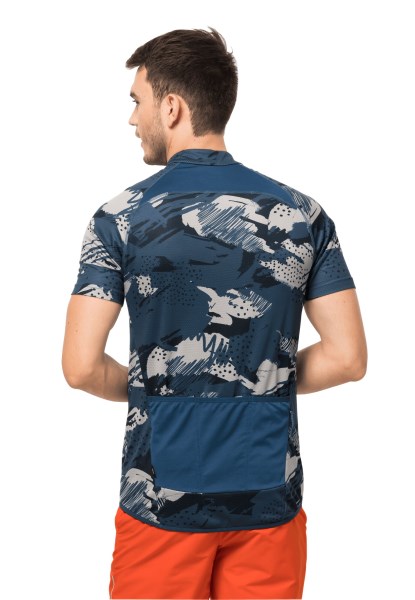 Jack Wolfskin Tourer Halfzip Print T M Thunder Blue Allover Nieuw