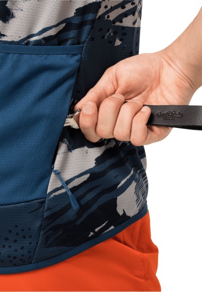 Jack Wolfskin Tourer Halfzip Print T M Thunder Blue Allover Nieuw