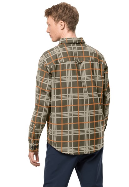 Stoffige Olijf Geruit Jack Wolfskin Cabin View Overhemd M Origins