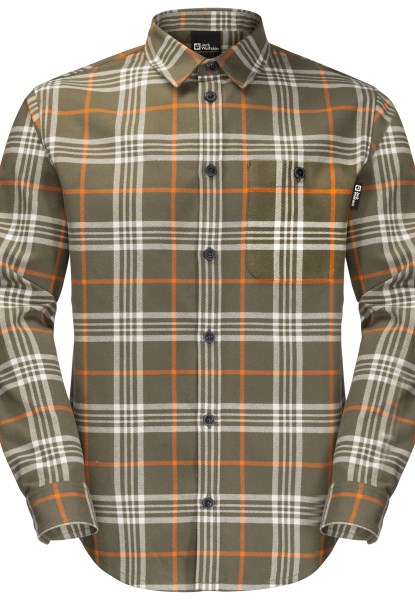 Stoffige Olijf Geruit Jack Wolfskin Cabin View Overhemd M Origins