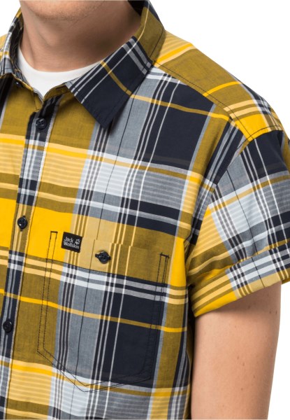 Origineel Stevig Geel Xt Checks Little Lake Overhemd M Jack Wolfskin