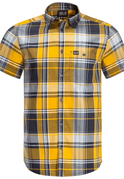 Origineel Stevig Geel Xt Checks Little Lake Overhemd M Jack Wolfskin