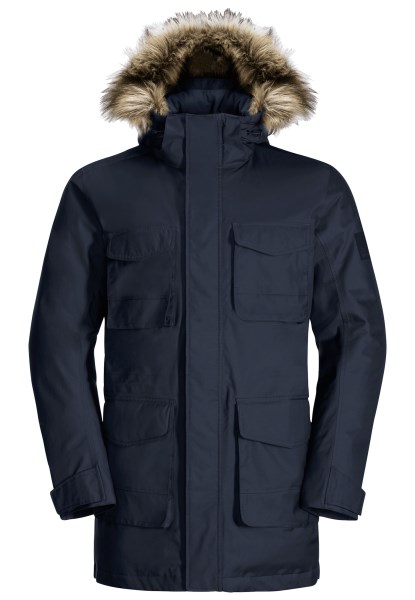 Nachtblauw Jack Wolfskin Winterfrost Dons Parka M Heet